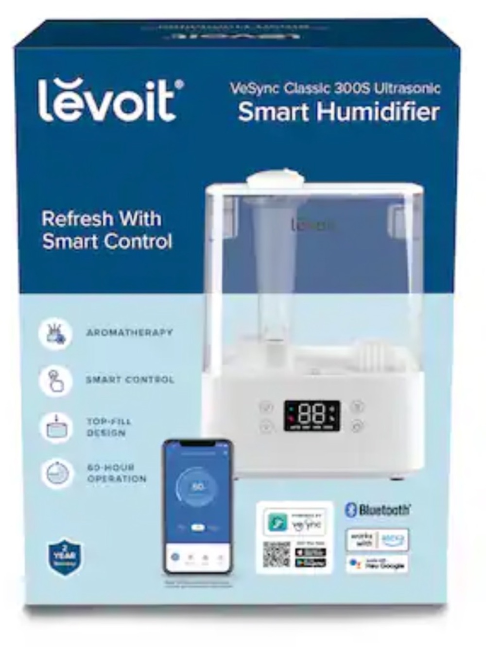 Levoit Smart Ultrasonic Humidifier - White/Clear
